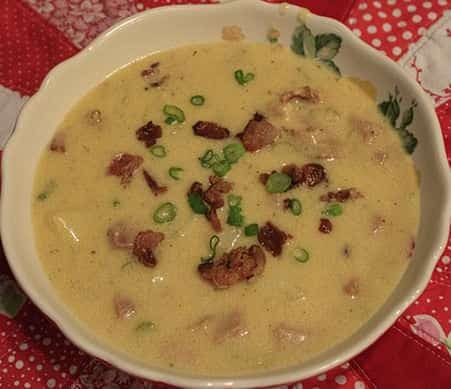 potato soup with milk and other ingredients